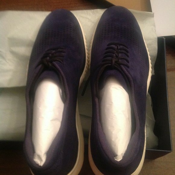 Cole Haan Men's 2.ZeroGrand Perforated Navy Suede Oxford Casual Shoes 11.5M NIB - Picture 3 of 7